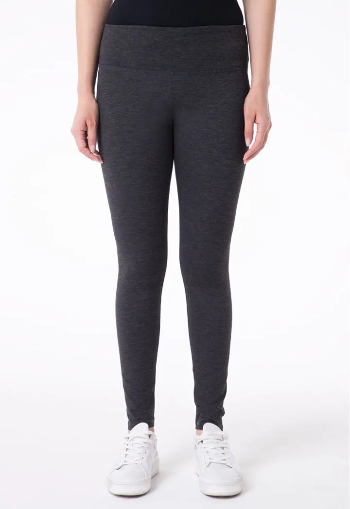 Solid Mid Waist Legging Pants