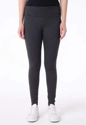 Solid Mid Waist Legging Pants