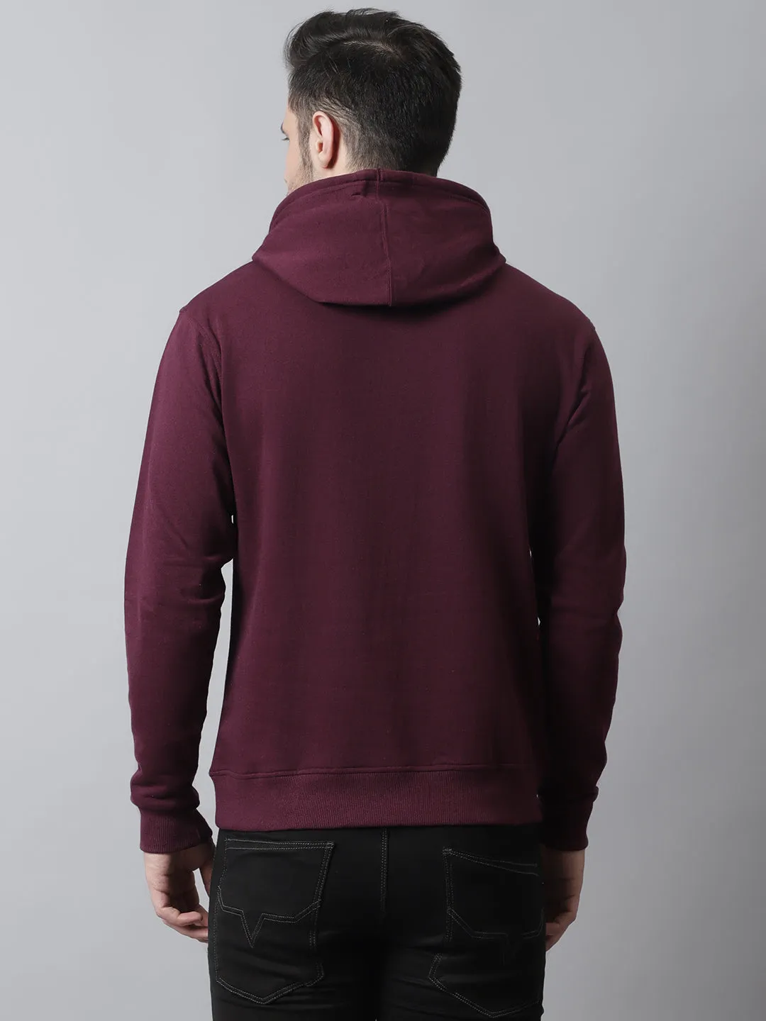 Style Quotient Men Maroon Hooded Sweatshirt