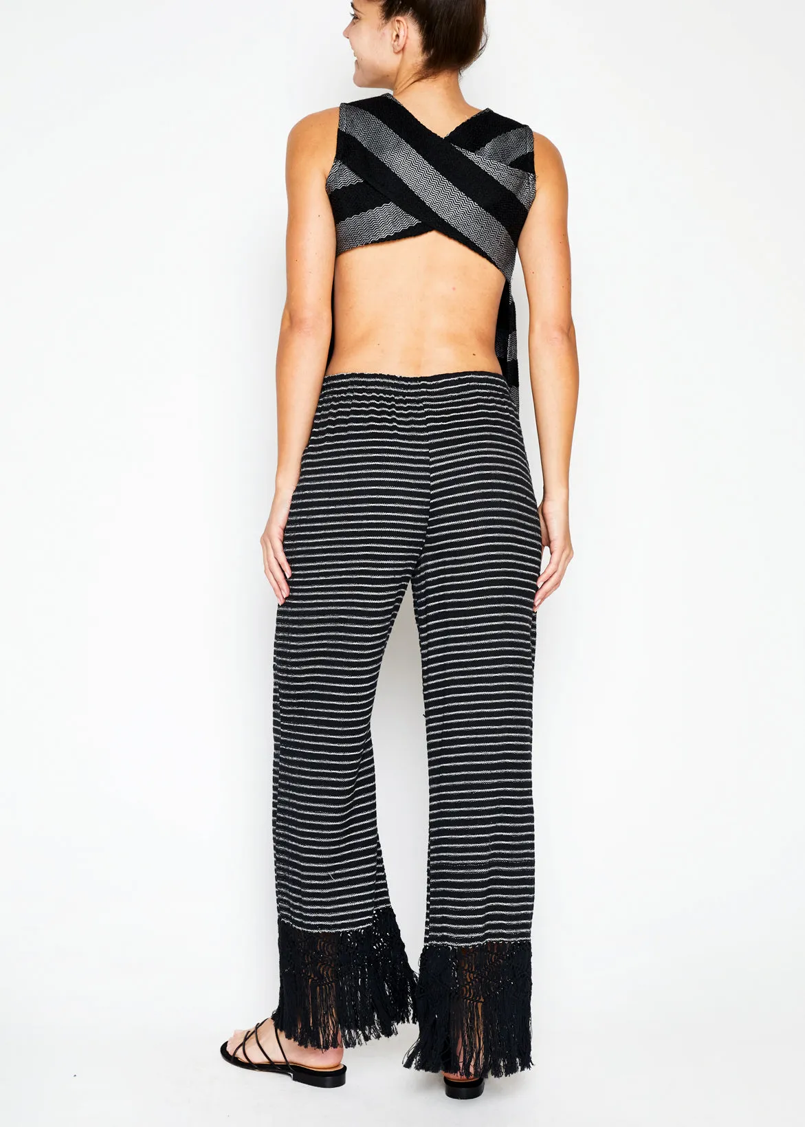 Tallulah Black Fringe Pant