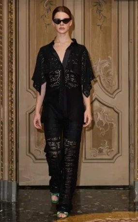 Thais Geometric Cotton Lace Shirt and Pant