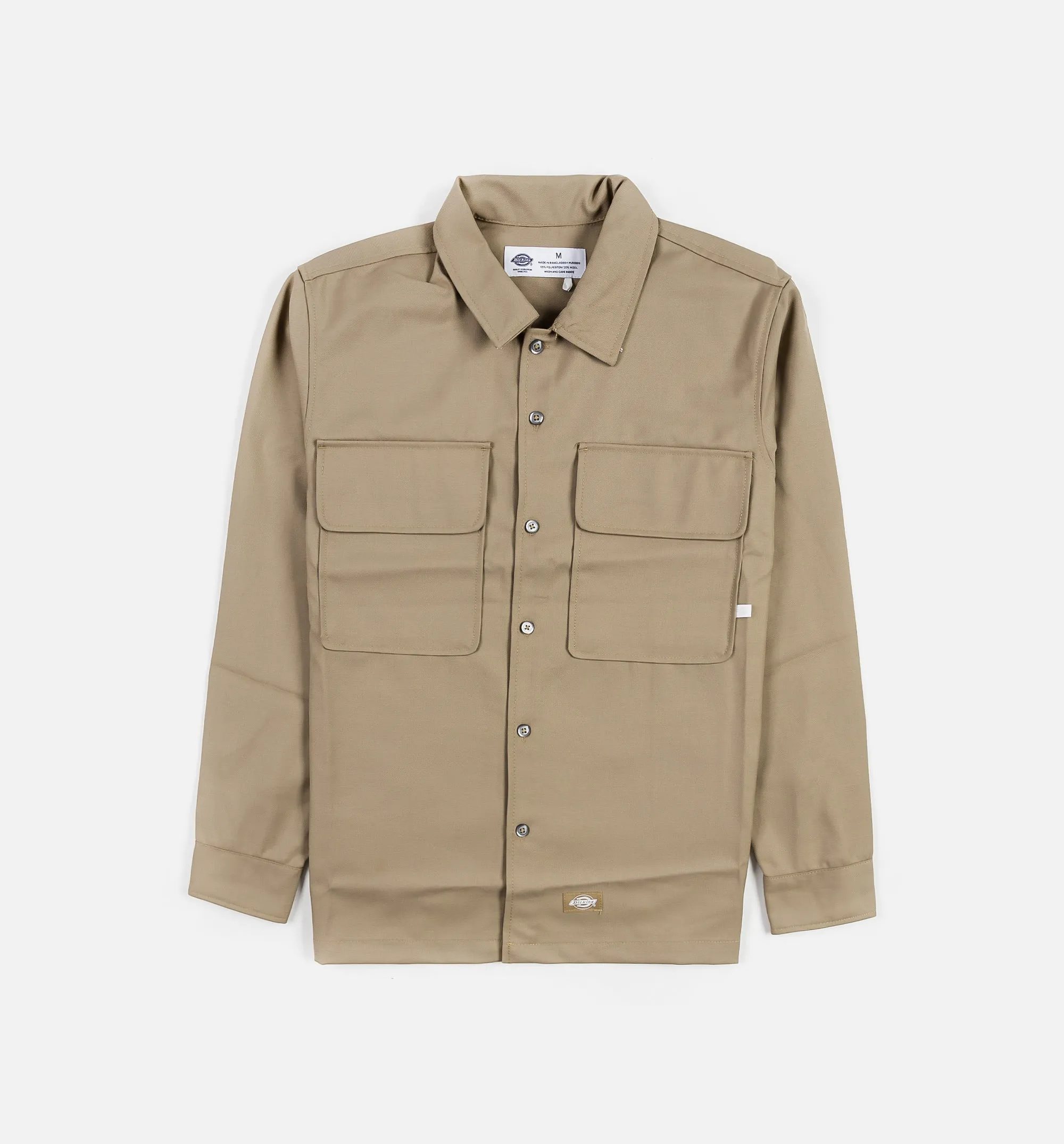 Twill Work Mens Long Sleeve Shirt - Sand