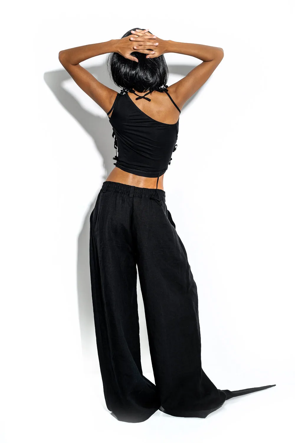 Volume linen pants