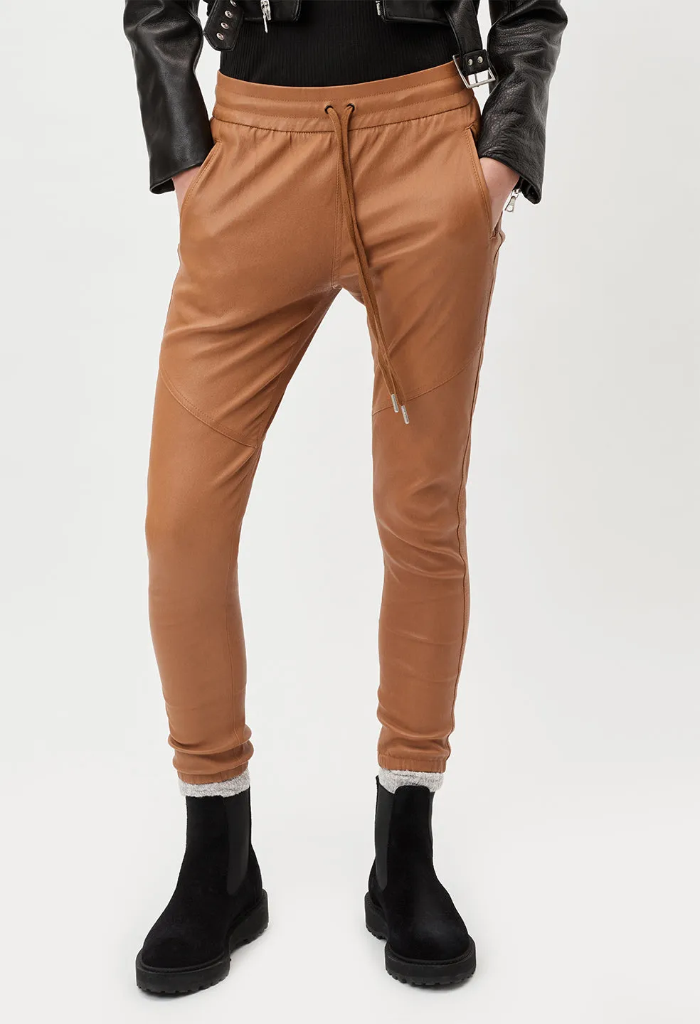 Women's Leather Escobar Pants / Saddle