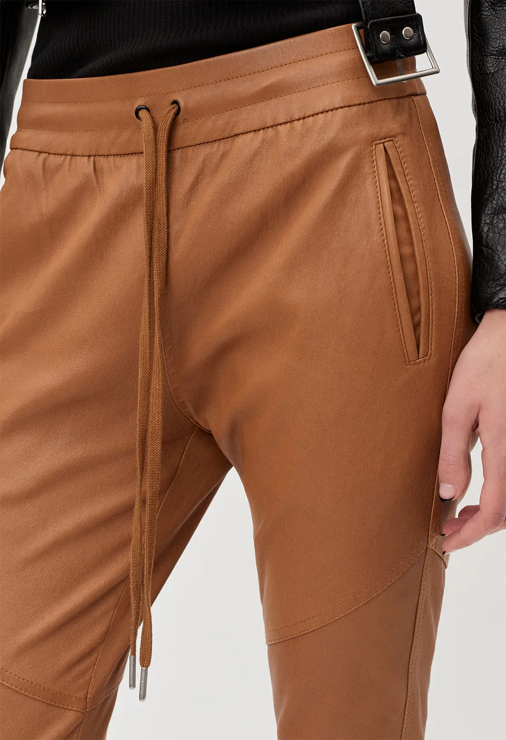 Women's Leather Escobar Pants / Saddle