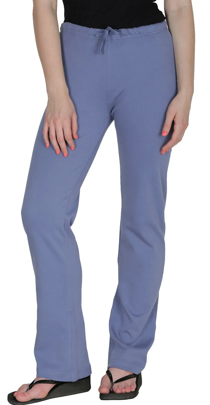 Womens Organic Cotton Pilates Pajama Yoga Pants GOTS Certified (Blue)