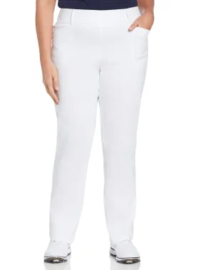 Womens Plus Pull-On Stretch Tech Flat Front Golf Pant