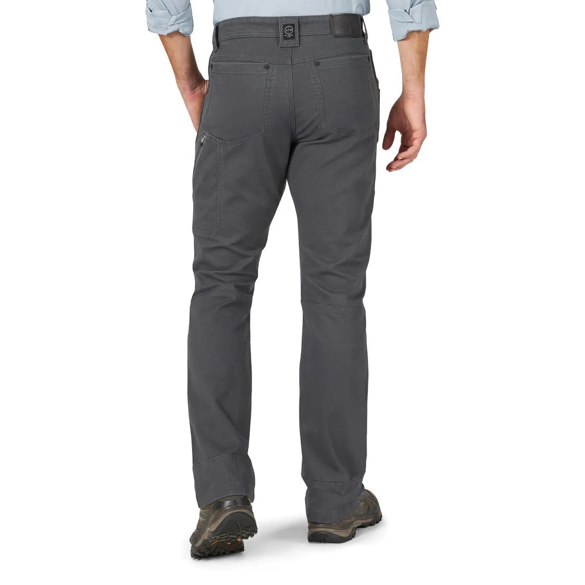 Mens Wrangler Grey Reinforced Utility Pants - Durable Workwear with Enhanced Functionality