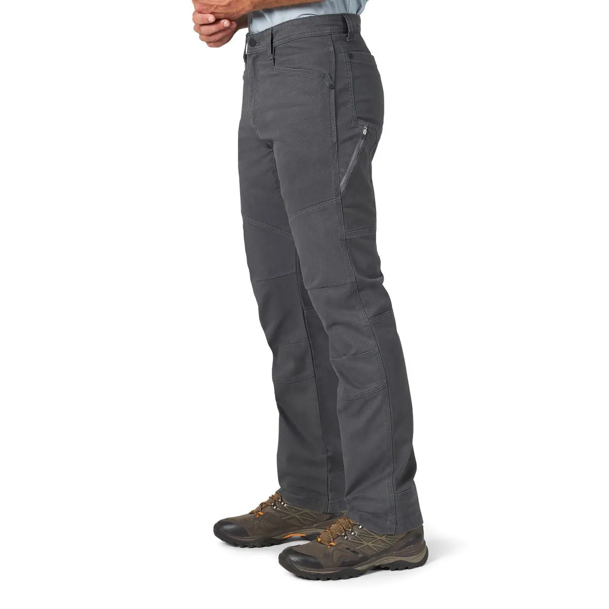 Mens Wrangler Grey Reinforced Utility Pants - Durable Workwear with Enhanced Functionality