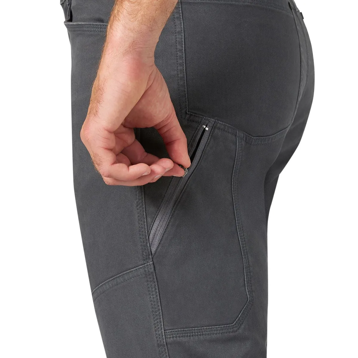 Mens Wrangler Grey Reinforced Utility Pants - Durable Workwear with Enhanced Functionality